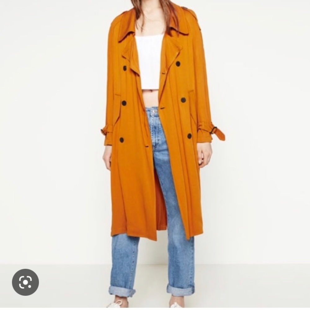 Women's Orange Trench Coat